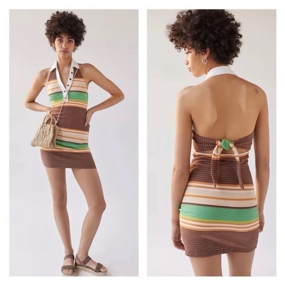 Urban Outfitters Ladies Striped Halter Backless Dress NWT!